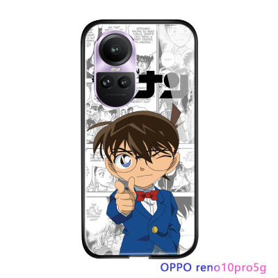 Serpens เคสสำหรับ OPPO Reno10 Pro 5G กันกระแทกอะนิเมะสำหรับเด็กผู้หญิงผู้หญิงนักสืบเคสโคนันปิด Jimmy Kudo กระจกนิรภัยมันวาวฝาหลังโทรศัพท์