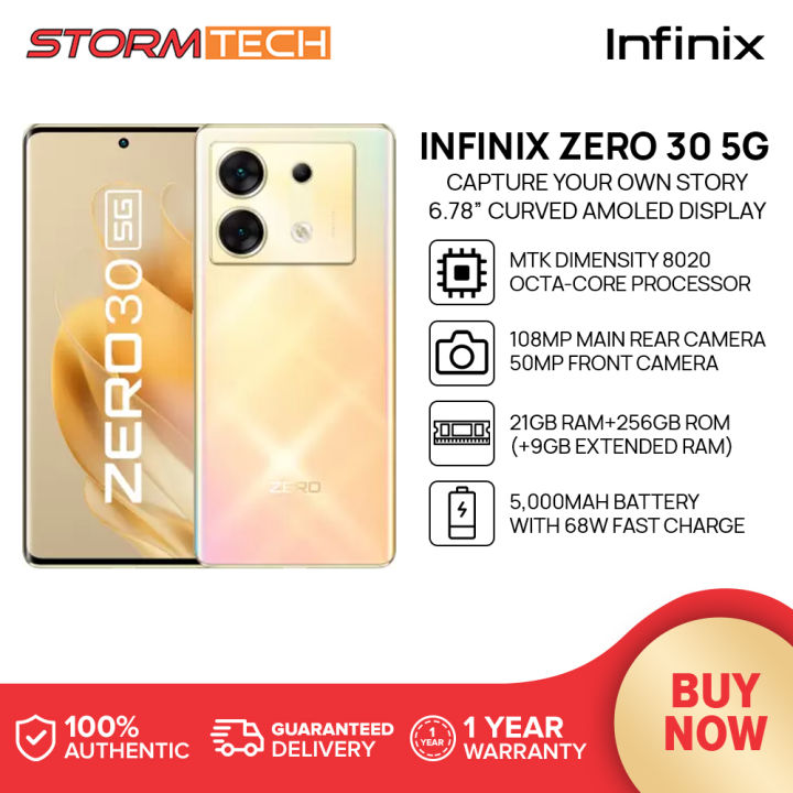 Infinix Zero 30 5G Smartphone | 21GB (12+9GB Extended) RAM + 256GB ROM ...