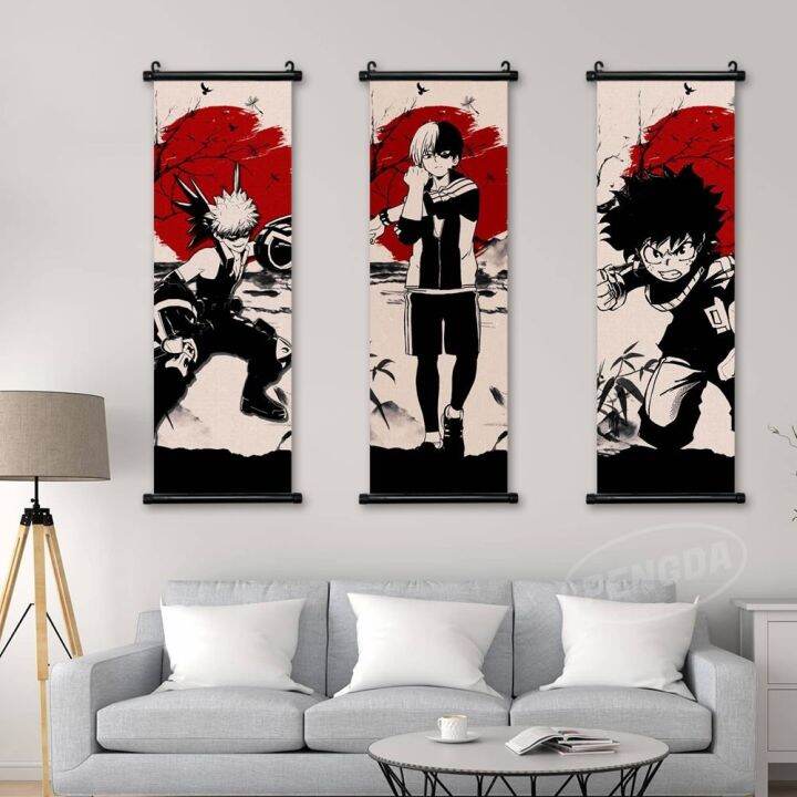 ๑-อะนิเมะผ้าใบ-hd-พิมพ์ภาพ-my-hero-academia-wall-art-todoroki-shoto-ภาพวาด-midoriya-izuku-แขวน-scrolls-โปสเตอร์ตกแต่งบ้าน