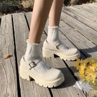 CODai424839 Small leather shoes womens British high-heel lolita shoes kasut perempuan Fashion all-match womens shoes