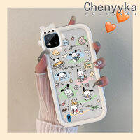 Chenyyyka เคสสำหรับ Realme C20 C20A C11 C11 2020 Narzo 50i การ์ตูนน่ารัก Pochacco ลูกสุนัขใหม่นุ่มโปร่งใสเคสมือถือสร้างสรรค์เลนส์กล้องถ่ายรูปมอนสเตอร์ตัวเล็กเคสป้องกันกันกระแทกแบบใสเคสซิลิโคน