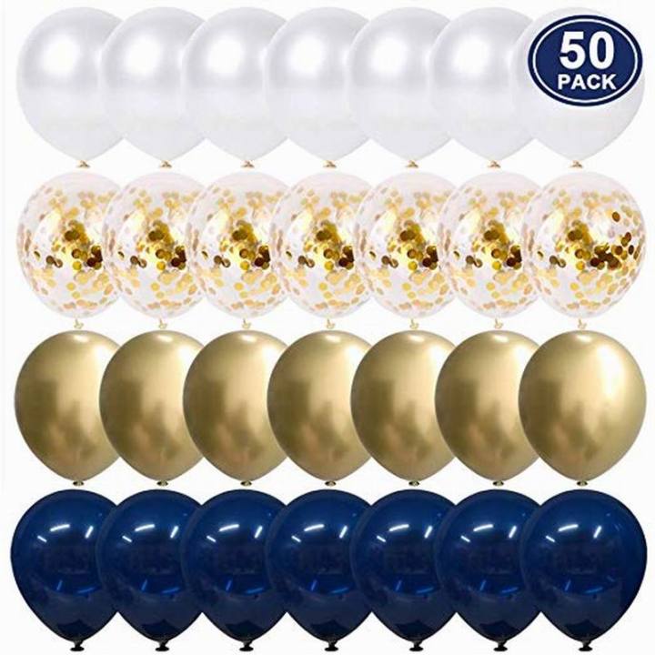 50pcs-12-inch-navy-blue-gold-confetti-balloons-set-metallic-gold-pearl-white-balloons-wedding-birthday-party-decorations