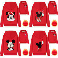 Mickeys Minnies เสื้อสเวตเตอร์มีฮู้ดสำหรับเด็กผู้หญิง,เสื้อฮู้ดขนแกะแขนยาวพิมพ์ลายการ์ตูนสวมหัวสำหรับฤดูใบไม้ผลิฤดูหนาวปี5072