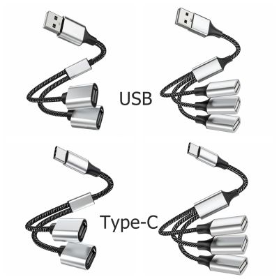 3 in 1 Type-C USB To 2 OTG 3 Port HUB Cable Splitter USB Type-C OTG Adapter charging data Cable 30cm For Tablet Mouse Keyboard
