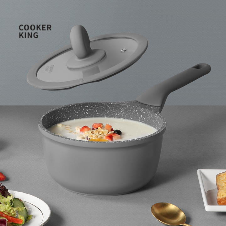 Cooker King Saucepan 18cm Anti Lengket Granite Coating Starry Gray