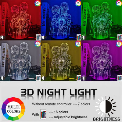โคมไฟ3d อะนิเมะ Vampire Knight LED Night Light สำหรับตกแต่งห้องเด็ก Nightlight วันเกิดของขวัญมังงะ Vampire Knight อะคริลิค Night Lamp