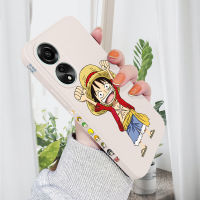 เคส PMP Hp สำหรับ OPPO A78 4G A78 4G Anime Monkey D. เคสป้องกันทนแรงกระแทกกล้องคลุมทั้งหมดของเหลวเคสโทรศัพท์ดีไซน์ข้างลายขอบสี่เหลี่ยมการ์ตูน Luffy