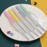 Wheat Straw 304 Stainless Steel Tableware Hot Pot Chopsticks Sushi Chopsticks  Household Chinese Chopsticks Kitchen Utensils Specialty Glassware