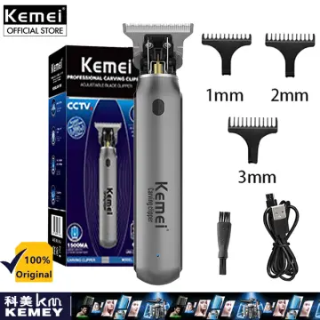 kemei hair trimmer KM-1757 cordless rechargeable hair clipper oil head  clipper 0mm haircut machine beard