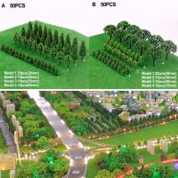 ✼❖ 50pcs Plastic Model Train Miniature Tree Scenery Railroad Building Landscape Accessories Architectural Sand Table Models DIY New