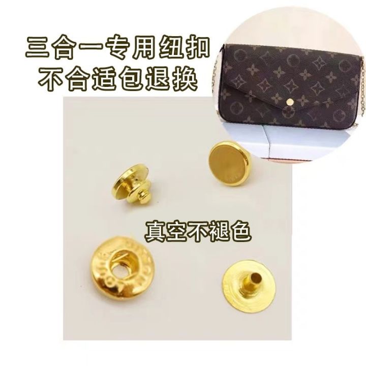 suitable for LV Three-in-one bag button hardware accessories metal base  snap button replacement four-in-one buckle plane buckle repair