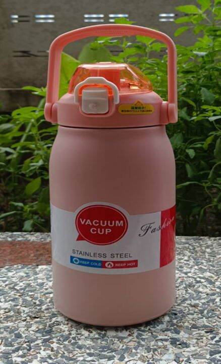 vacuum-cup-กระติกน้ำสุญญากาศ-1200-มล-stainless-steel-316รุ่นใหม่-สีพาสเทลสวยงาม-พร้อมหลอดดูด-มีหูหิ้ว-กระบอกน้ำเก็บความเย็น-น้ำร้อนได้นานกว่า-24ชม