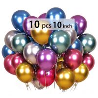 10pcs 10inch Metallic Gold Silver Blue Rose Green Purple Ballon Wedding Birthday Party Decoration Latex Balloons
