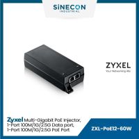 Zyxel ไซเซล รุ่น PoE12-60W Multi-Gigabit PoE Injector, 1-Port 100M/1G/2.5G/5G Data port, 1-Port 100M/1G/2.5G/5G PoE port