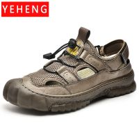 Mens Sandals Men Summer Outdoor Mesh Beach Roman Sandals Comfortable Non-slip Water Shoes Flat Light Casual Big Size Men Shoes