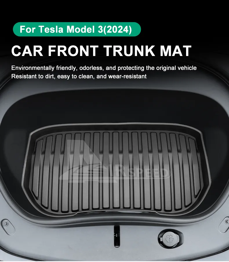 For Tesla Model 3 Highland 2024 AIRSPEED 1pcs TPE Car Front Trunk Mat Car  Trunk Mat Anti Dust Anti Noise Interior Car Interior Protection Accessory