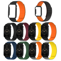 สายรัดแม่เหล็กซิลิโคนแบบบูรณาการเหมาะสำหรับ Xiaomi Mi Band 7 Pro เคสป้องกัน + สายสำหรับ Mi Band 7 Pro สมาร์ทวอท์ชสายข้อมือสำหรับเปลี่ยนสายรัดข้อมืออุปกรณ์เสริม