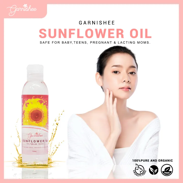 1 Bottle of Garnishee Sunflower oil 100 PURE Organic Fast Effect for Hair and Body Oil