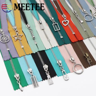 ○ 5Pcs 15/18/20/25/30cm Close-End 3 Metal Zippers for Sewing Bag Decorative Zipper Jacket Garment Zip Reapir Kit DIY Accessories