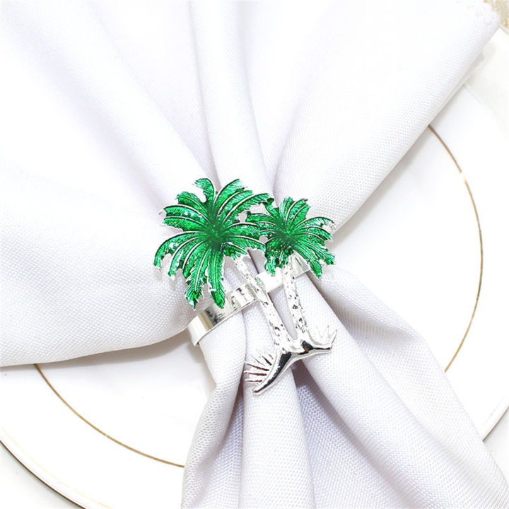 delicate-party-green-wedding-napkin-buckle-coconut-tree-mouth-napkin-ring