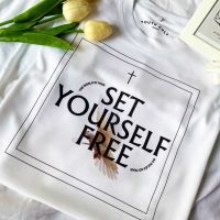 พร้อมส่ง Self free-ถูกเวอร์️ เสื้อยืดสกรีนลายแนวสตรีท เนื้อผ้าดี เสื้อผู้ชาย/ผู้หญิง