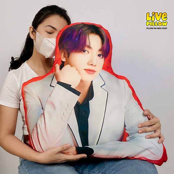 LIVEPILLOW BTS merch Jungkook Pillow Half Body Big size 24x23 inches