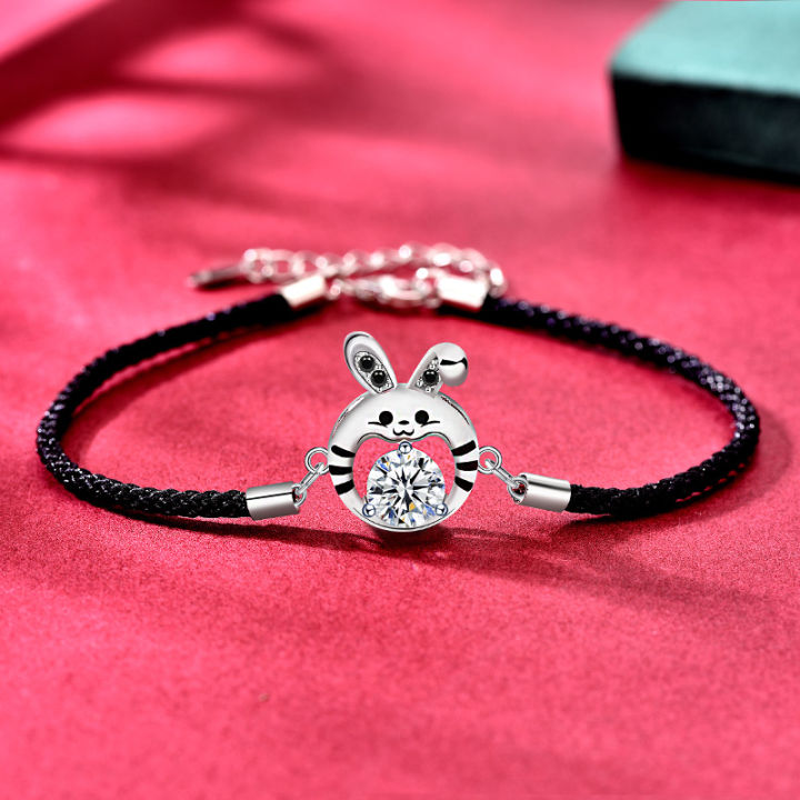 moissanite-couple-bracelet-red-rope-lucky-rabbit-925-sterling-silver-national-fashion-birth-year-chinese-zodiac-sign-of-rabbit-woven-hand-strap