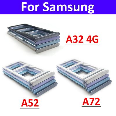 ใหม่เหมาะสำหรับ Samsung A32 4G A72 A52ถาดใส่ซิมการ์ดอะไหล่ช่องเสียบการ์ด