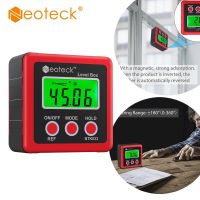 Neoteck เครื่องวัดระดับอิเล็กทรอนิกส์แบบมาตรวัดการเอียงตัวป้องกันดิจิทัล,เครื่องมือวัด Alas Magnetik เครื่องค้นหามุมทำจากอะลูมิเนียม