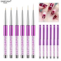 5/7/9/11/15/20mm Nail Art Liner Brush With Cap For UV Gel Polish Drawing Line Flower Rhinestone Acrylic handle Manicure Tools Artist Brushes Tools