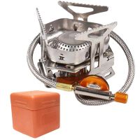 Outdoor Stove Portable Stainless Steel Camping Gas Stove Windproof Stove Picnic Stove Silver