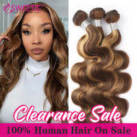 Highlight Body Wave Bundles Human Hair Bundles P4 27 Ombre Honey Blonde Bundle 12A Peruvian Remy Hair Weave Extensions For Woman Wig  Hair Extensions