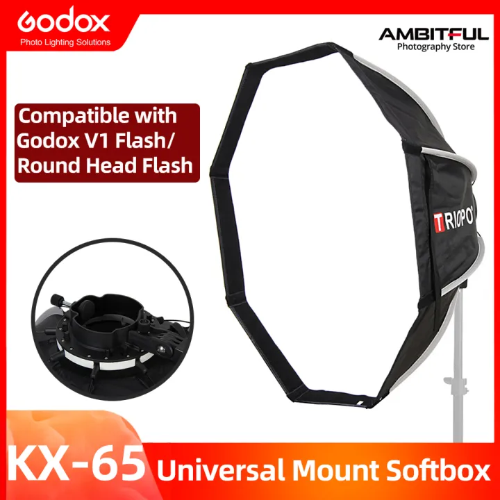 Triopo KX65 65cm Speedlite Octagon Umbrella Softbox Outdoor Flash Soft Box  for Godox V1 Speedlite Softbox | Lazada PH