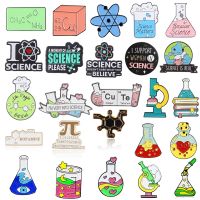 hot【DT】 Believe Science Enamel Brooch Chemical Molecule Test Tube Microscope Medicine Bottle Badge Pins Jewelry