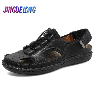 Summer Mens Leather Sandals Non-slip Outdoor Fashion Men Rome Casual Shoes Sneakers Breathable Sandals Classic Men Loafers Vip