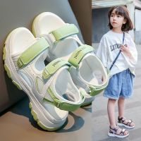 ∈❍ Pull back girls sandals 2023 summer new soft-soled girls sports beach shoes open-toe princess shoes for big children