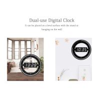 LED Digital Wall Clock Modern Design Dual-Use Dimming Digital Circular Photoreceptive Clocks For Home Decoration