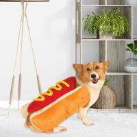 ZZOOI Hot Dog Pet Clothes Dog Cats Dachshund Sausage Shape Costume Winter Warm Pets Halloween Party Dressup Supplies