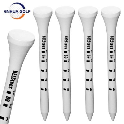 Golf Tees 70mm Wood 100 PCS Professional White Wooden Striped Digital Scale Golf Tees 83mm White Golf Wood Tee Golf Accesories Towels