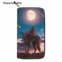 Nopersonality Woman Clutch Bag 3D Wolf Print Large Capacity PU Leather Wallet Fashion Money Cash Clips Credit ID Card Holder