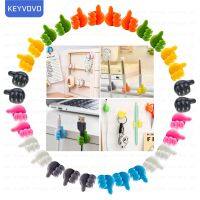 1/4/10PCS Silicone Thumb Wall Hook Cable Management Wire Organizer Clips Wall Hooks Hanger Storage Holder for Kitchen Bathroom Cable Management