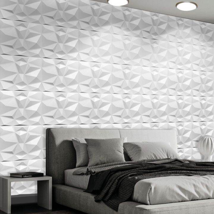 vevth 50x50 3D Wallpaper Diamond Design PVC Wall Panel Mural Waterproof ...