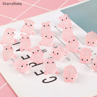 StarryBaby 6pcs Kawaii มินิเรซิ่นการ์ตูนหมู miniatures Terrarium figurines DIY handmade