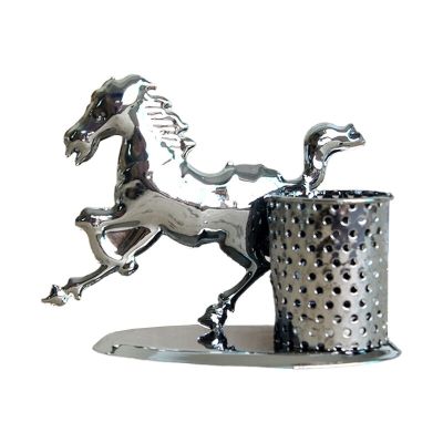 Decorative Pen Holder Cup Iron Pen Organizer 3D Horse Craft for Women Men Gifts