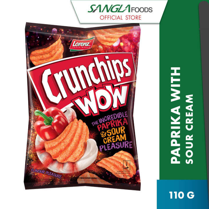 Lorenz Crunchips WOW Potato Chips Paprika & Sour Cream 110g Lazada