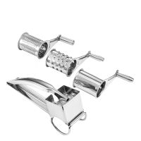 LMETJMA Rotary Cheese Grater Stainless Steel Cheese Chocolate Grater With 4 Different Drums Cheese Butter Grater Slicer KC0923-1