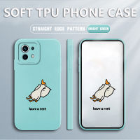 เคส Xiaomi 11 Lite case Cartoon Duck สแควร์ซอฟต์ซิลิคอนฟูลเฮาส์ป้องกันการกระแทก ฝาหลังยางกันกระแทก