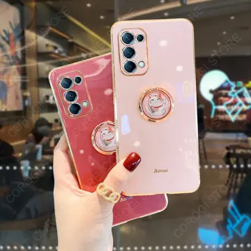 Luxury Plating Stand Holder Soft Phone Case For OPPO A94 5G Cover  Shockproof OPPO Reno 5Z