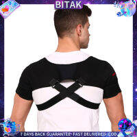 Bitak Double Shoulder Brace เข็มขัดพยุงไหล่กีฬาปรับได้บรรเทาอาการปวดหลัง Double Bandage Cross Compression