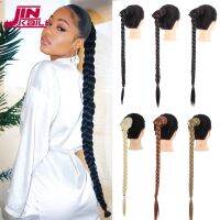 JINKAILI Synthetic Ponytail Fake Hair 30inch Super Long Wrap Around Jumbo Braided Ponytail Black Brown Blonde Hair Extensions